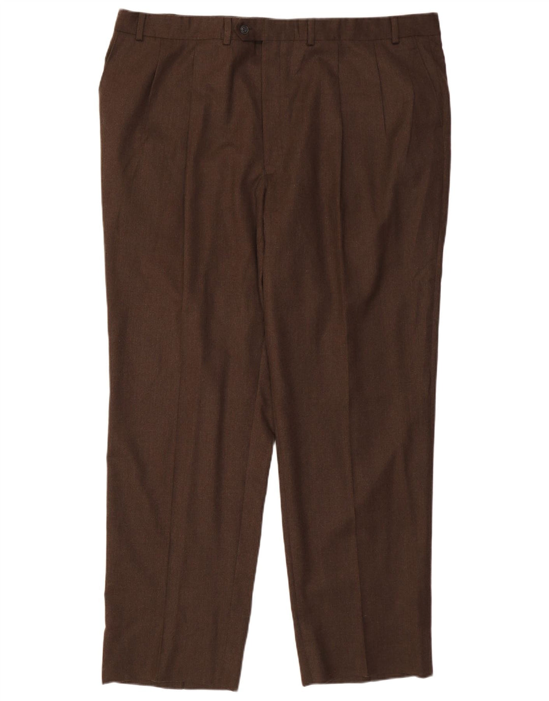RALPH LAUREN Pantaloni da abito con pegging da uomo W46 L33 Lana marrone