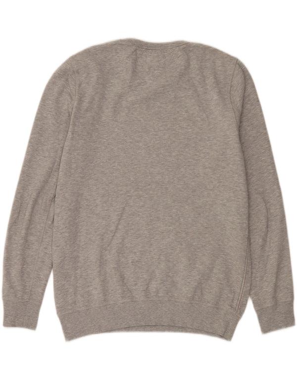 Tommy Hilfiger Felpa grafica da uomo Maglione grande cotone grigio