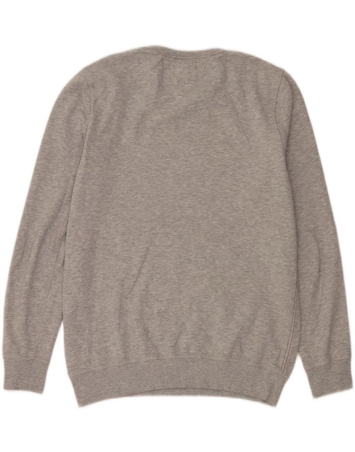 Tommy Hilfiger Felpa grafica da uomo Maglione grande cotone grigio