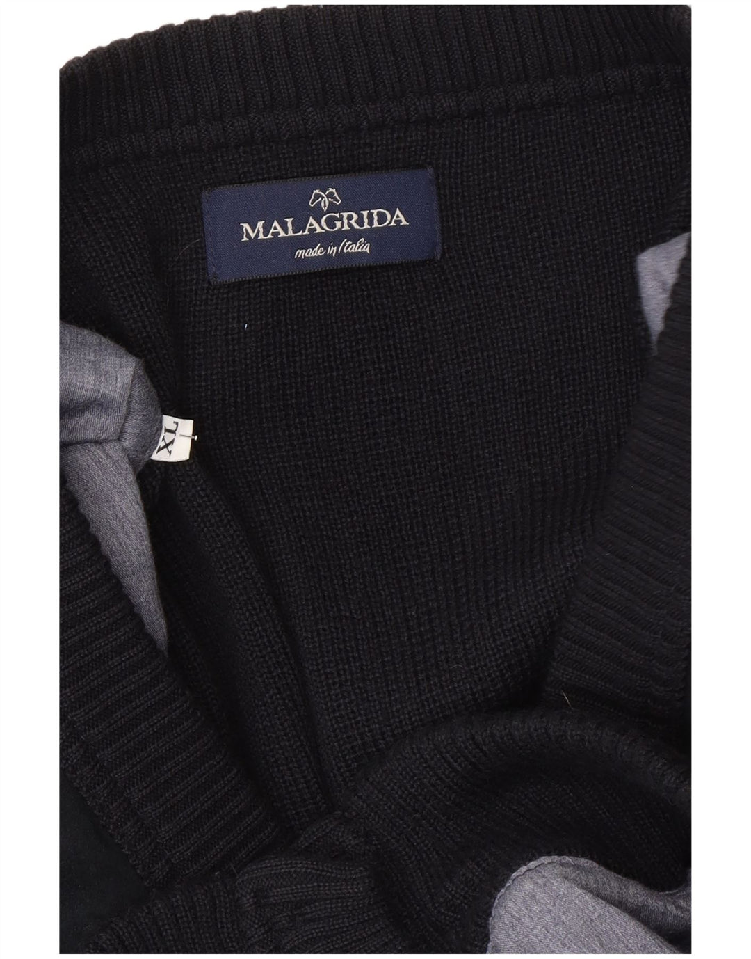 Maglione cardigan da uomo Malagrida XL in lana a righe nere
