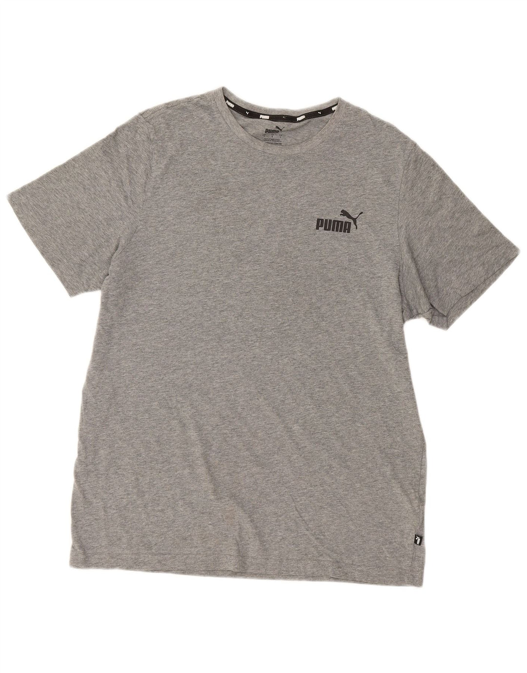 PUMA Mens Graphic T-Shirt Top Large Grey Cotton