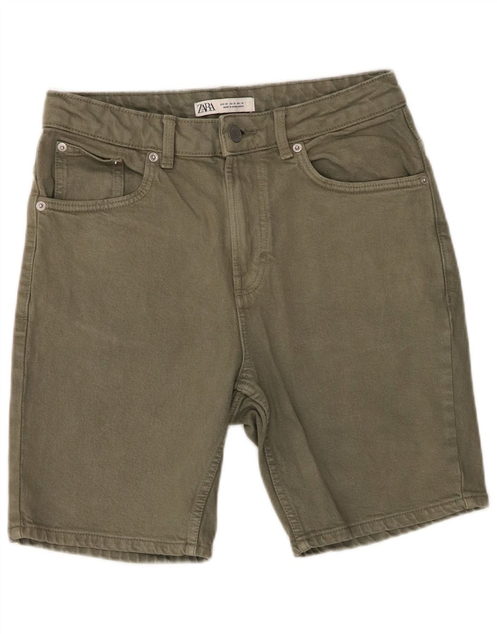 Pantaloncini di jeans da uomo Zara EU 38 piccoli W30 verdi