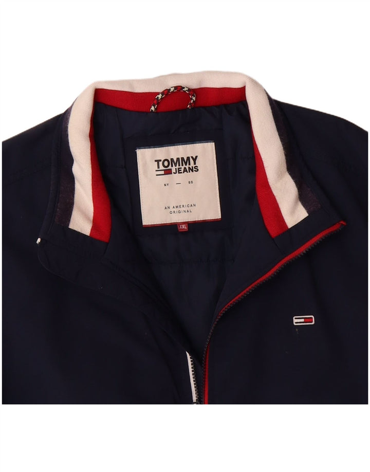 TOMMY HILFIGER Mens Bomber Jacket UK 42 XL Navy Blue Polyamide