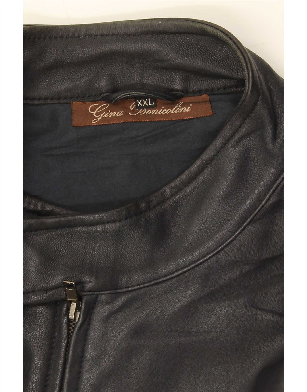 Giacca in pelle vintage da uomo UK 44 2XL Nera