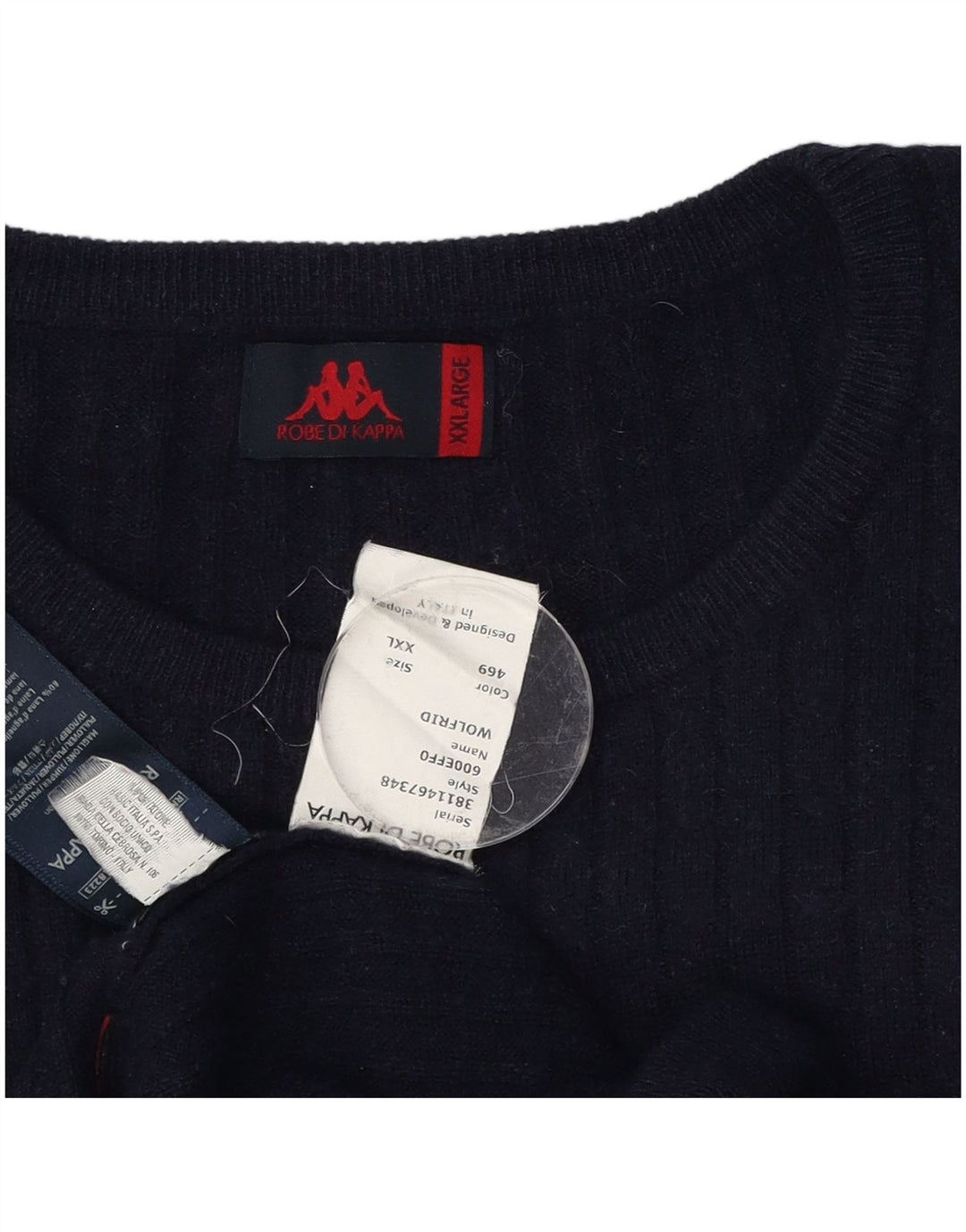 Maglione Kappa da uomo girocollo 2XL in lana blu navy