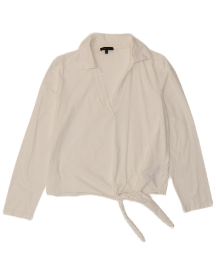 MASSIMO DUTTI Camicia pullover da donna Camicetta UK 6 XS Cotone bianco