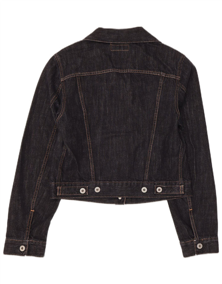 Giacca in denim corta da donna Replay UK 14 grande cotone nero
