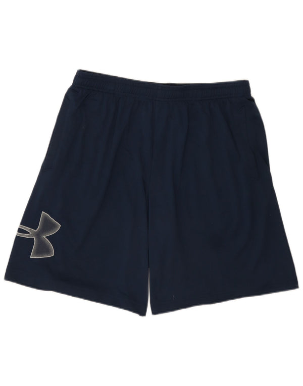 Under Armour Pantaloncini sportivi grafici da uomo di grandi dimensioni in poliestere blu navy