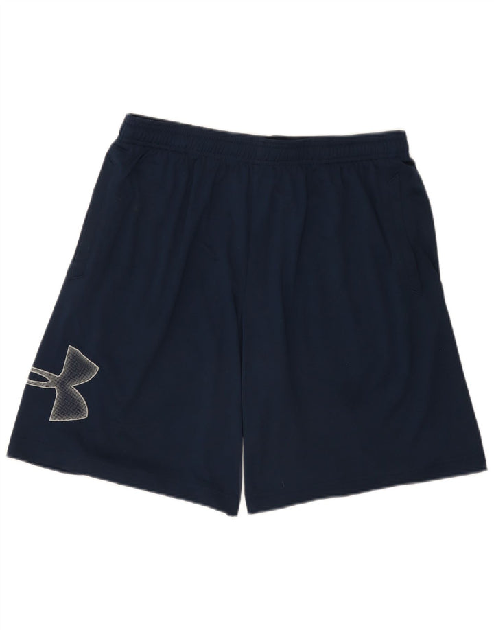 Under Armour Pantaloncini sportivi grafici da uomo di grandi dimensioni in poliestere blu navy