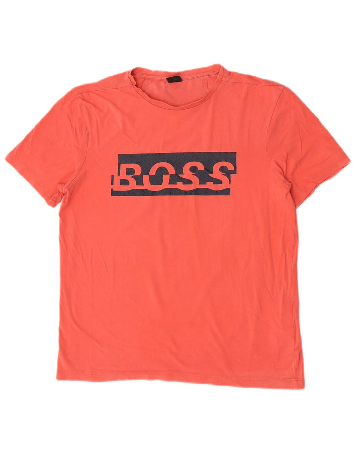 T-shirt grafica da uomo Hugo Boss Top in cotone rosa medio
