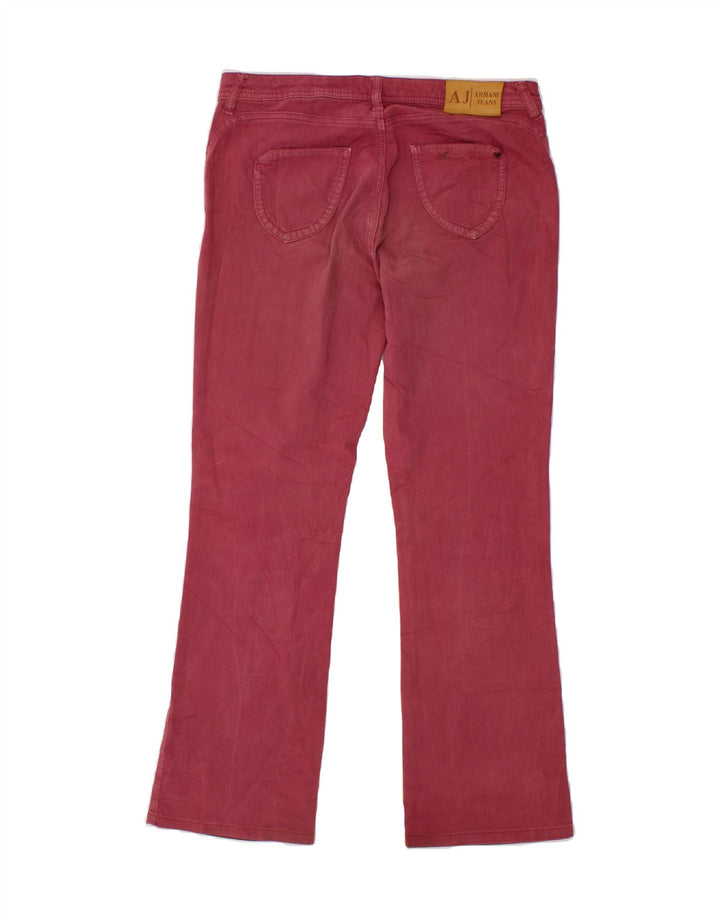 ARMANI Womens Bootcut Jeans W31 L29 Maroon Cotton Vintage Armani and Second-Hand Armani from Messina Hembry 