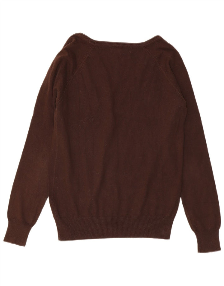 ZARA Womens Cardigan Sweater UK 14 Large Brown Cotton