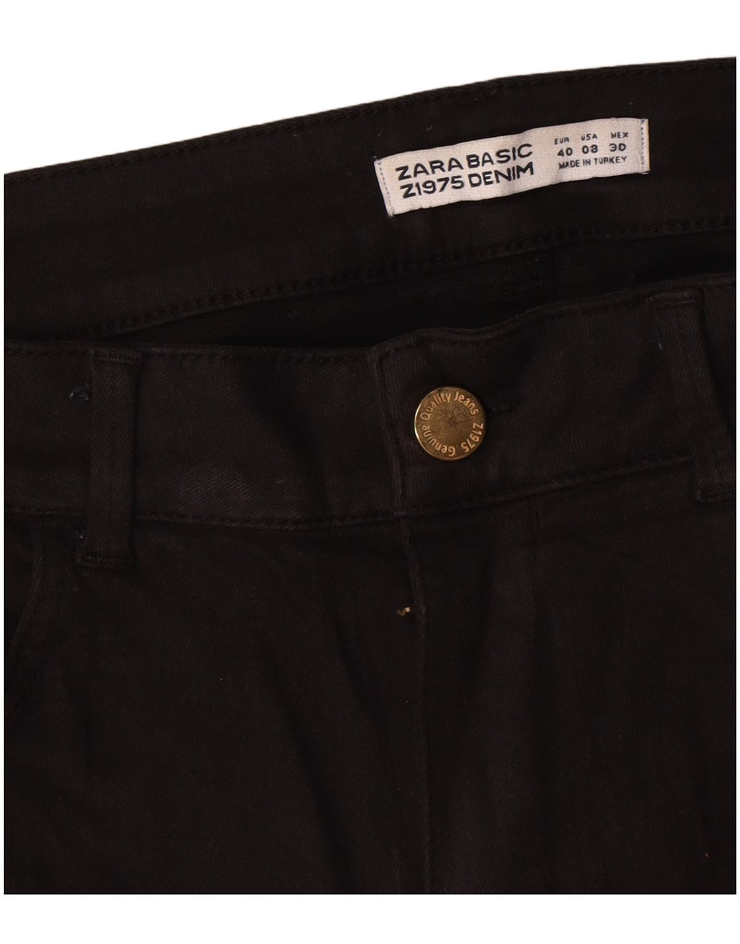 Jeans dritti da donna Zara EU 40 medio W30 L30 cotone nero