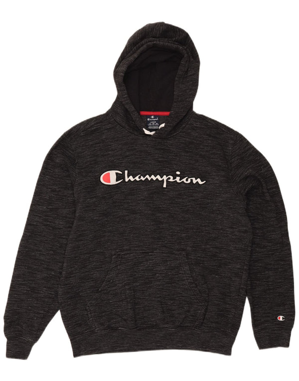 Maglione con cappuccio grafico da uomo CHAMPION, grande cotone chiazzato grigio