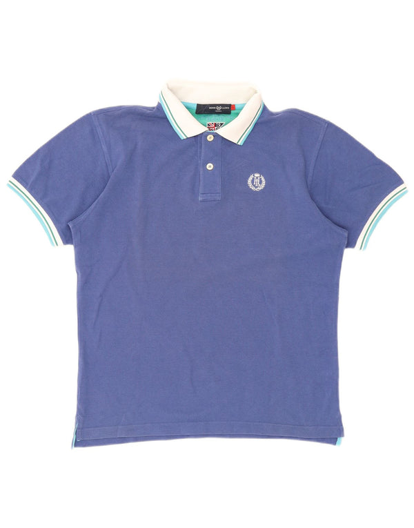 Polo da rugby da uomo Henri Lloyd, in cotone a righe grandi blu