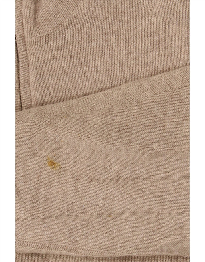 Marks & Spencer Maglione da uomo con collo con zip blu Harbour piccolo in lana beige