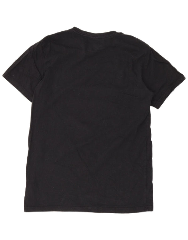 Ellesse Womens Graphic T-Shirt Top UK 10 Small Black Cotton