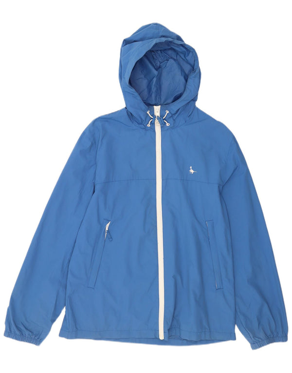 Giacca antipioggia con cappuccio da uomo Jack Wills UK 42 XL nylon blu
