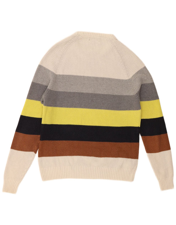 Maglione maglione girocollo da uomo Zara in cotone a righe multicolore medio