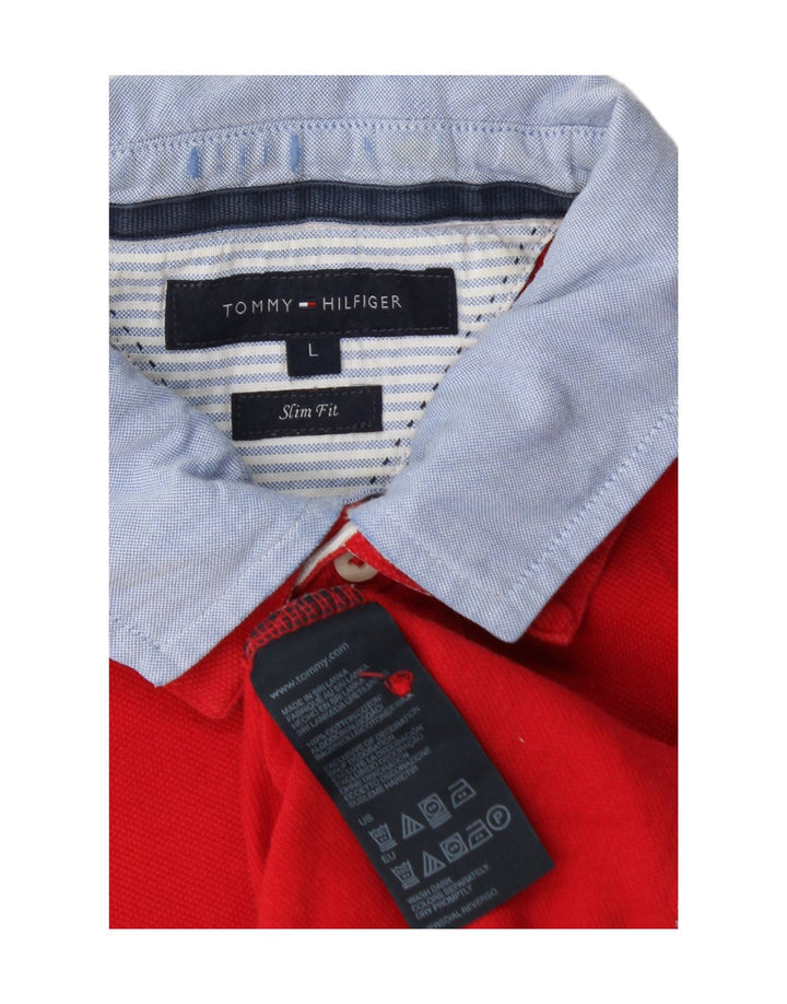TOMMY HILFIGER Polo da uomo slim fit grande rossa in cotone