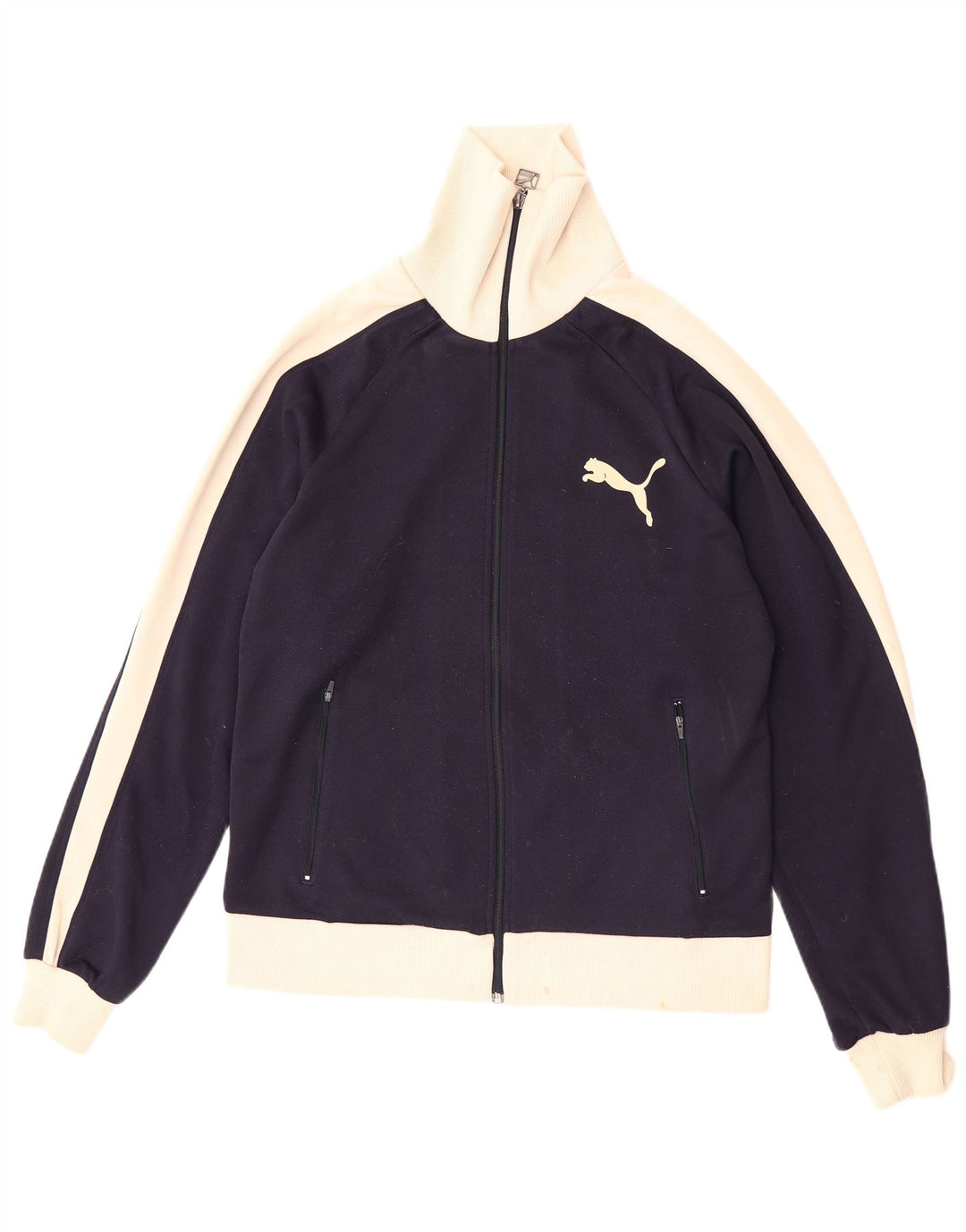 Giacca da tuta da uomo Puma Large in poliestere color block blu navy