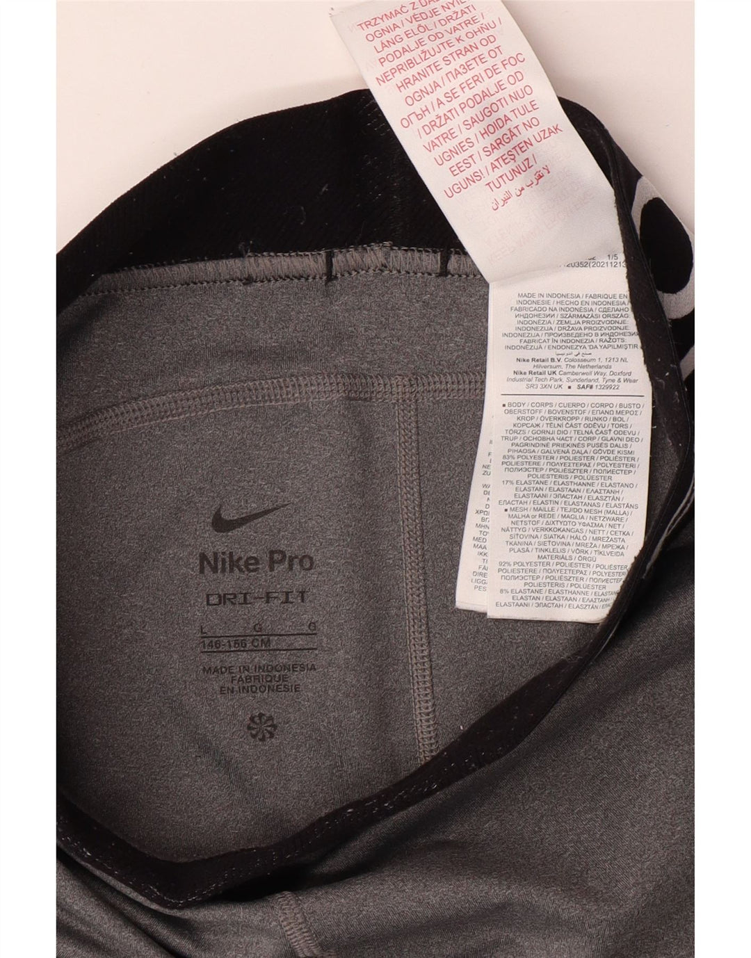 Leggings grafici NIKE per ragazze Dri Fit 12-13 anni, grande, color grigio