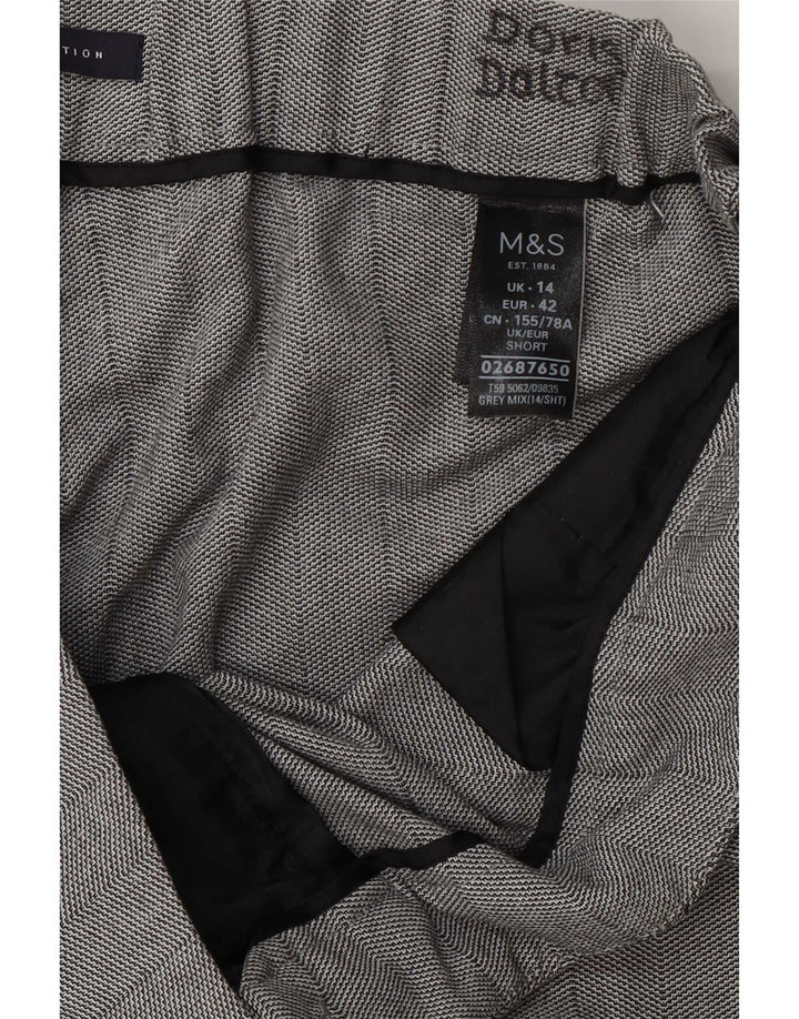 Pantaloni corti da donna Marks & Spencer UK 14 Large W34 L24 Poliestere grigio
