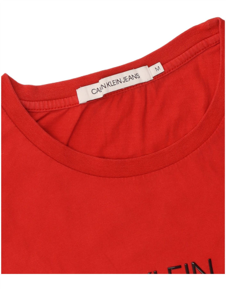 Maglietta grafica da donna Calvin Klein Jeans Top UK 12 rosso medio