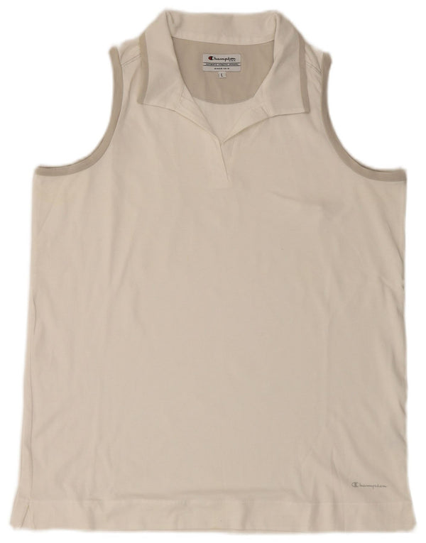Polo senza maniche da donna Champion UK 16 grande cotone bianco