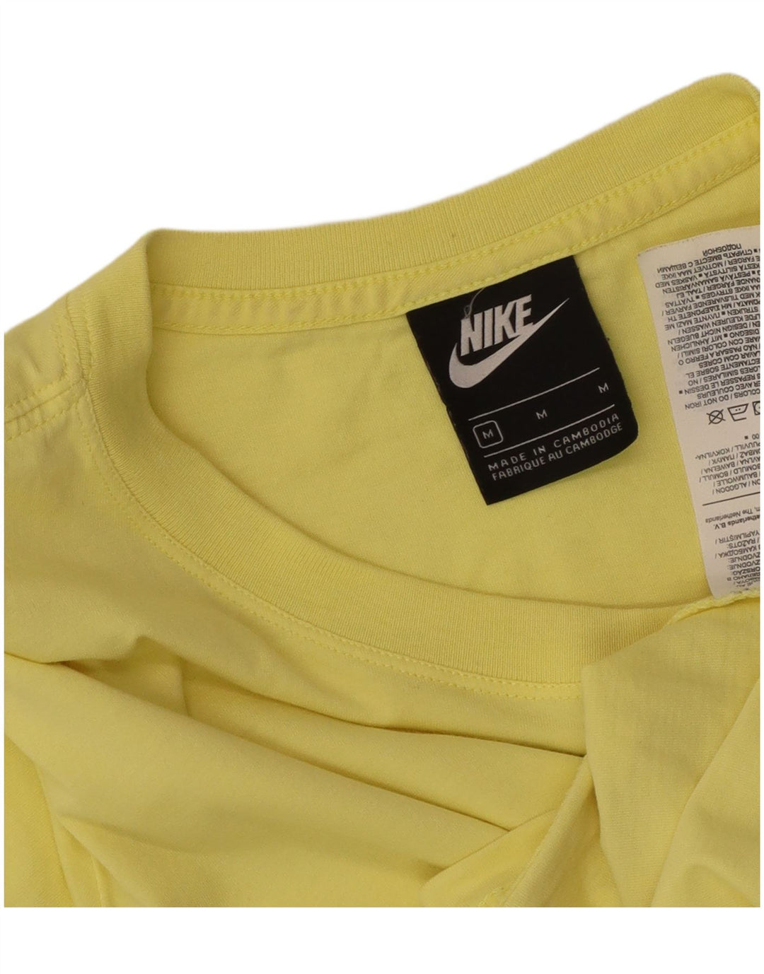 T-shirt corta da donna Nike UK 14 cotone giallo medio