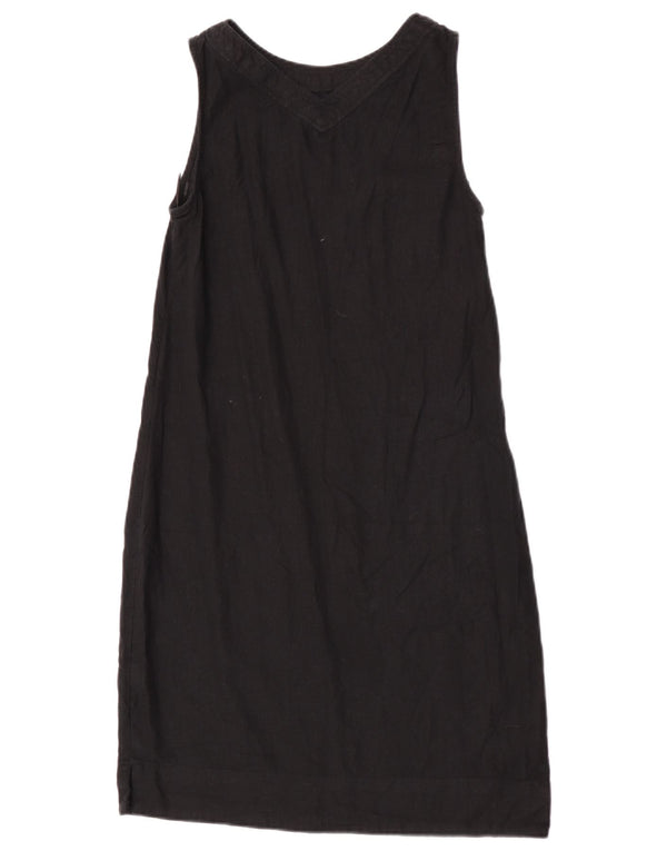 Abito a trapezio senza maniche da donna Marks & Spencer UK 8 piccolo lino nero