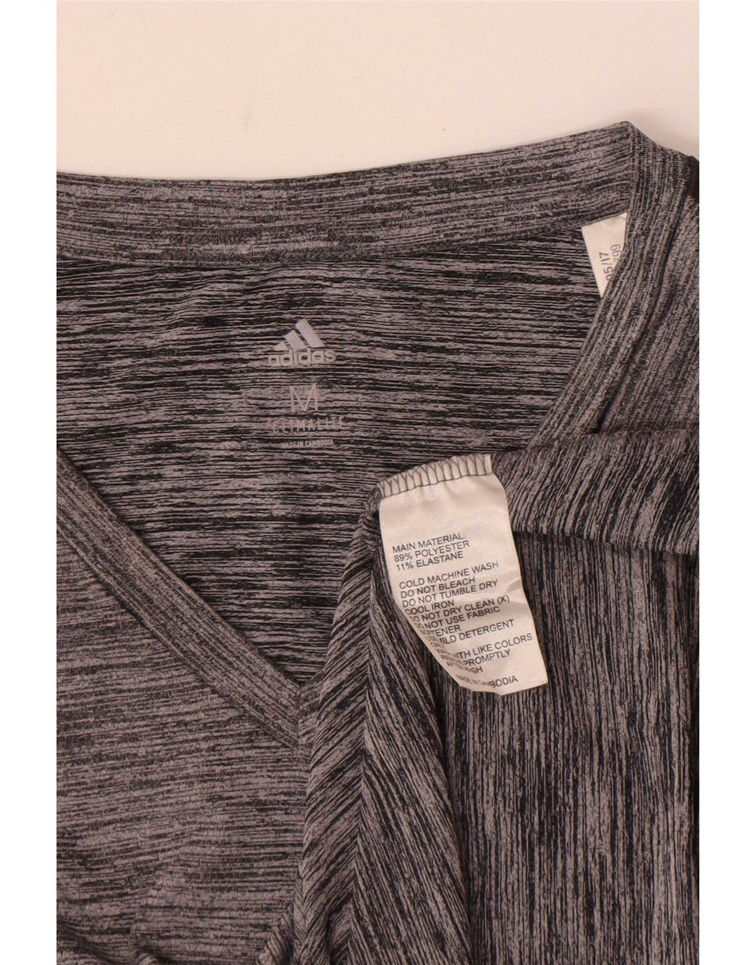 T-shirt Adidas Climalite da donna Top UK 12 Poliestere chiazzato grigio medio