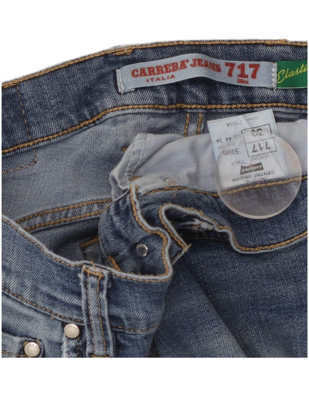 Carrera Uomo 717 Slim Jeans IT 50 Large W34 L31 Blu Cotone