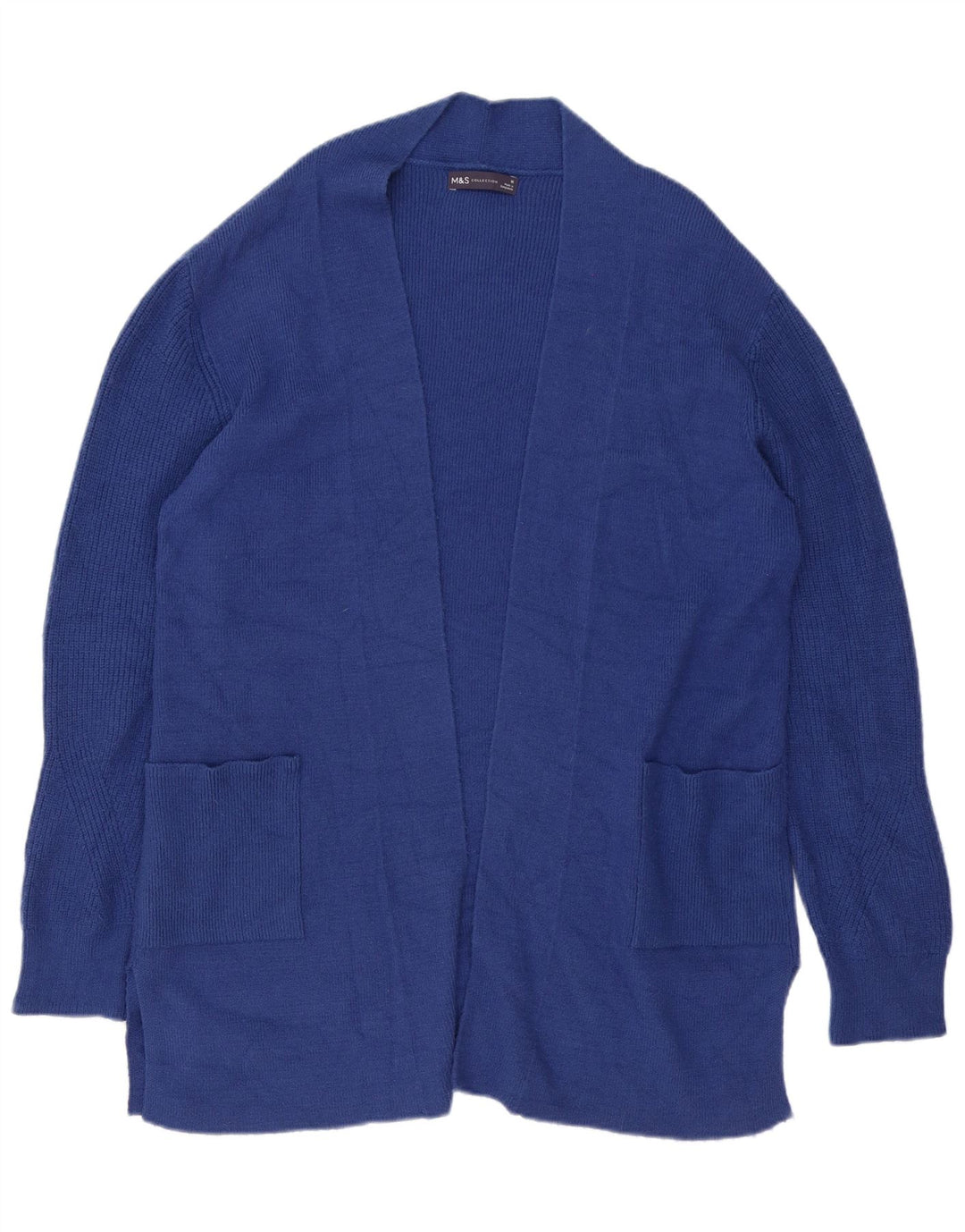 Maglione cardigan lungo oversize da donna Marks & Spencer UK 16 grande blu