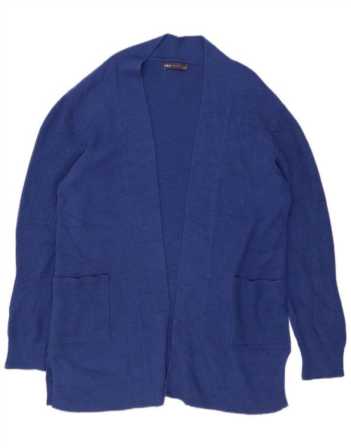 Maglione cardigan lungo oversize da donna Marks & Spencer UK 16 grande blu