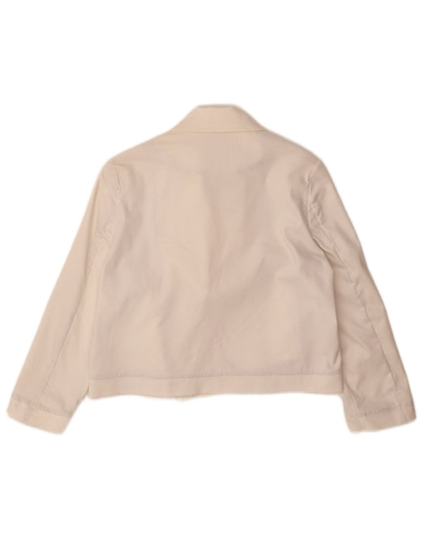Giubbotto bomber corto vintage per bambina 11-12 anni in cotone bianco