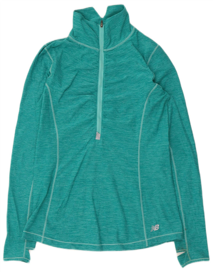 Top da tuta pullover con zip e collo da donna New Balance UK 12 verde medio