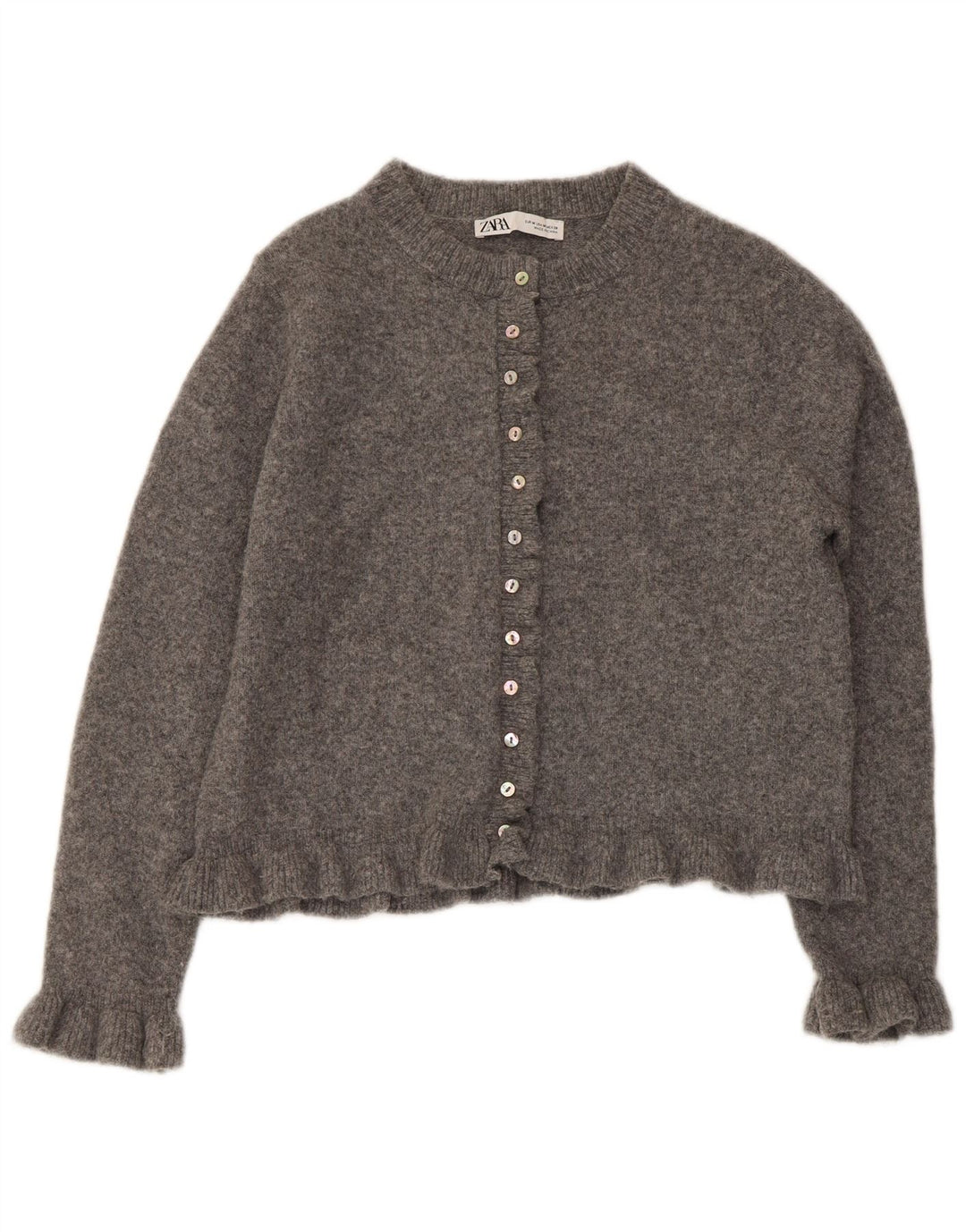 Maglione Bolero da donna Zara UK 14 Poliestere grigio medio