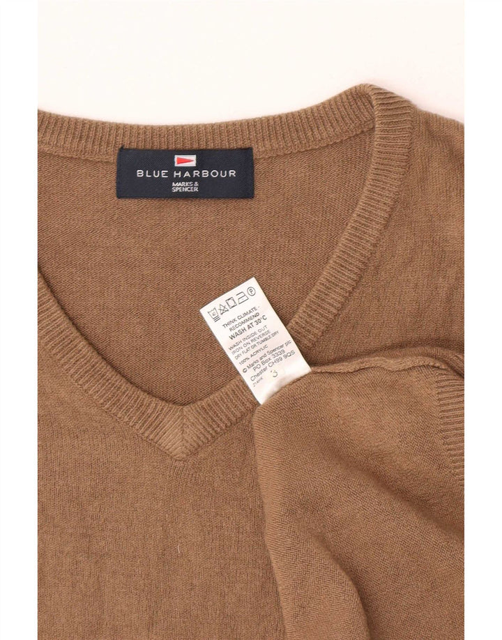 Maglione da uomo con scollo a V Marks & Spencer in acrilico beige medio
