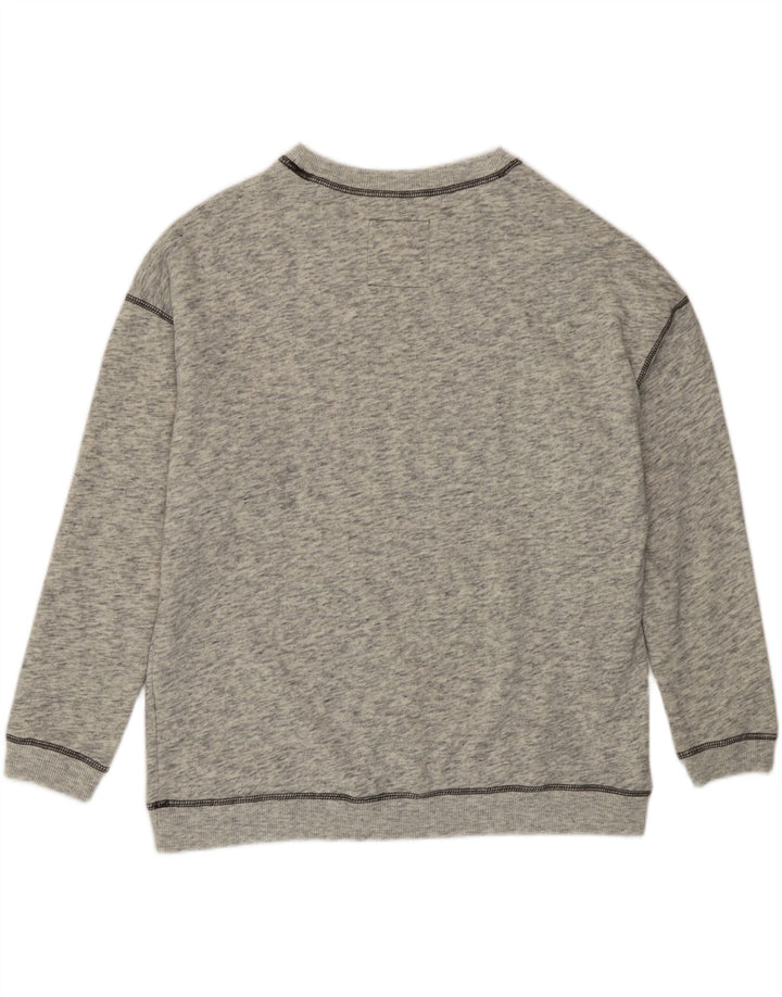 Felpa con grafica Hollister da donna, maglione UK 14, grigio medio chiazzato