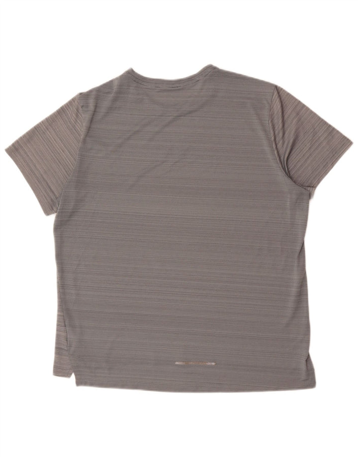 T-shirt Nike Dri Fit da uomo, grande, in poliestere gessato grigio