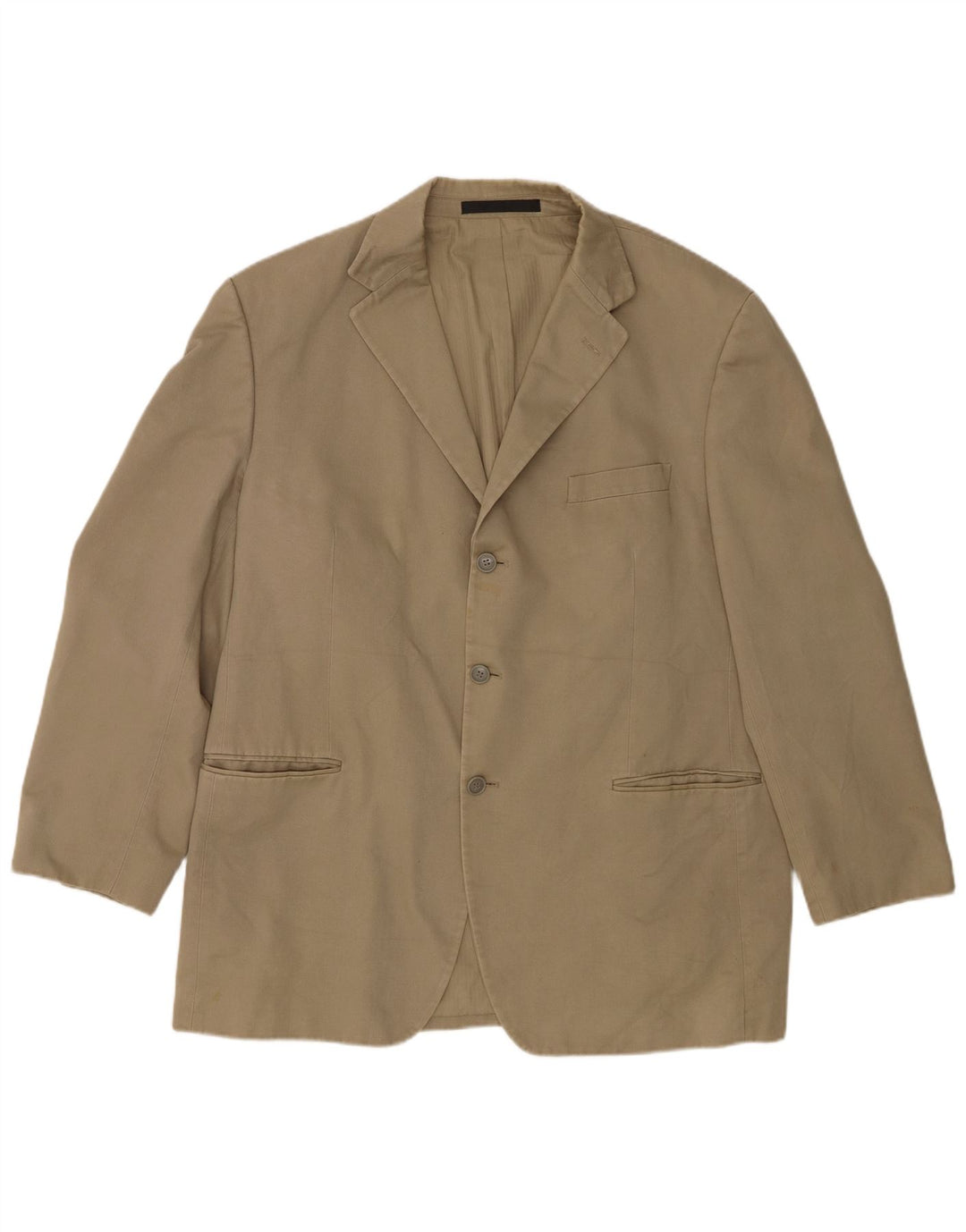 Giacca blazer a 3 bottoni Marks & Spencer da uomo UK 44 XL cotone kaki