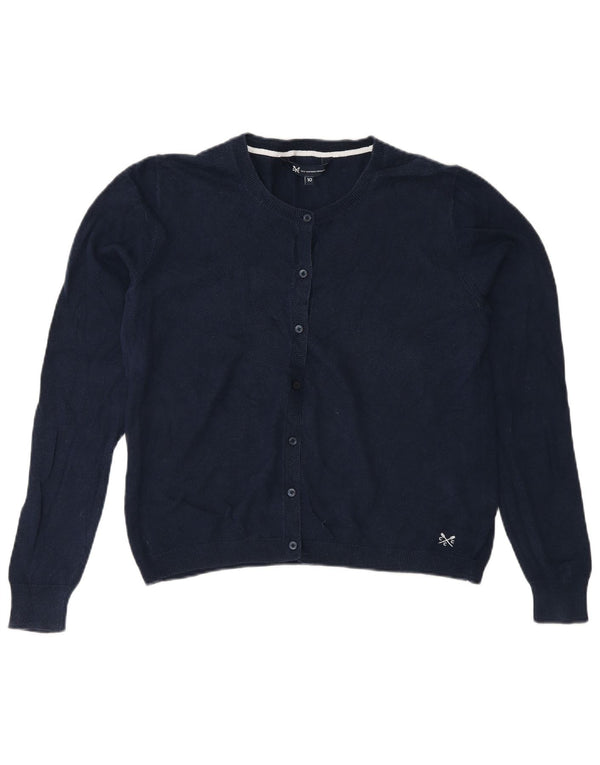 Crew Clothing Maglione cardigan da donna UK 10 Piccolo cotone blu navy