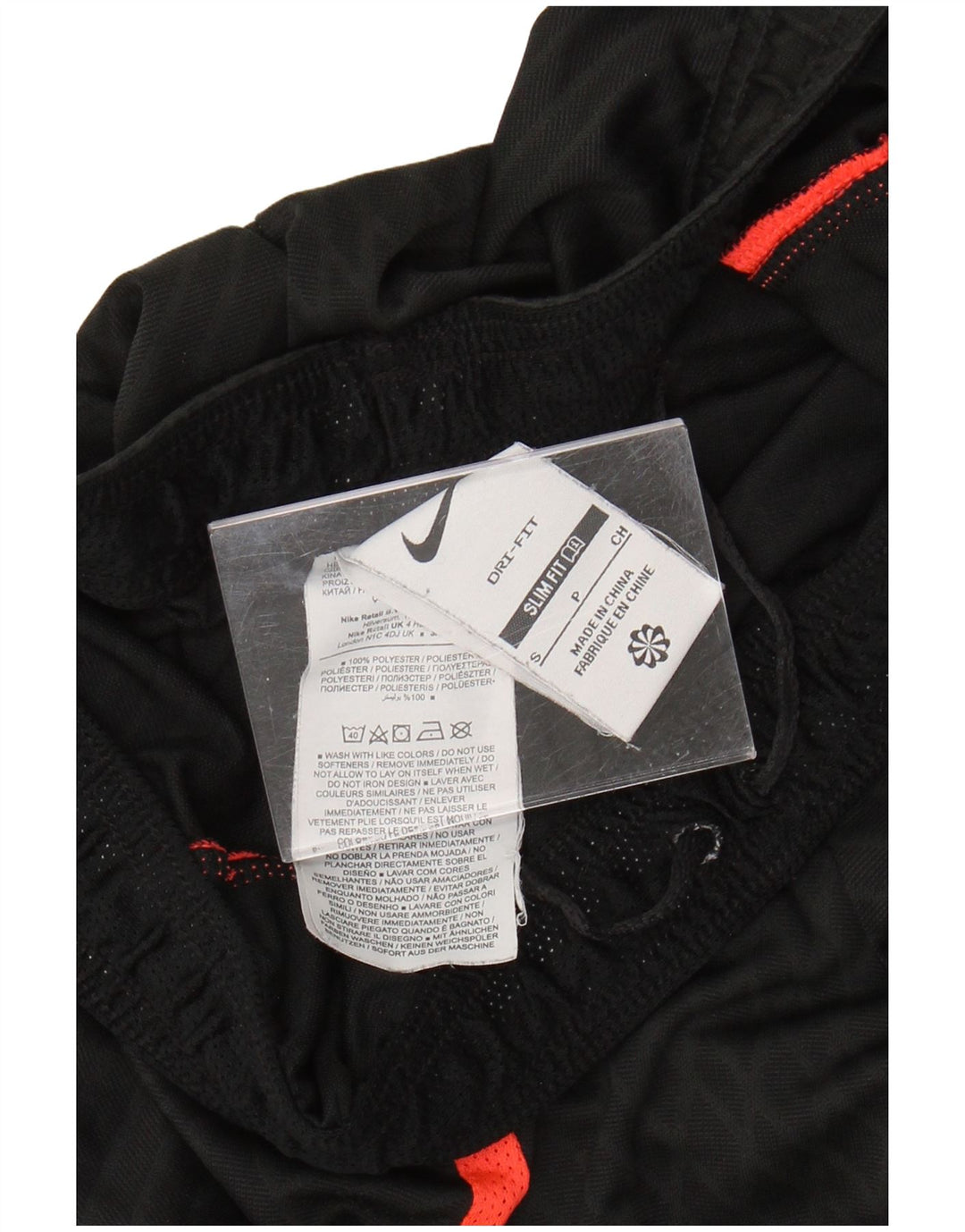 Pantaloncini sportivi NIKE Dri Fit Slim Fit da uomo, piccoli, in poliestere color block nero