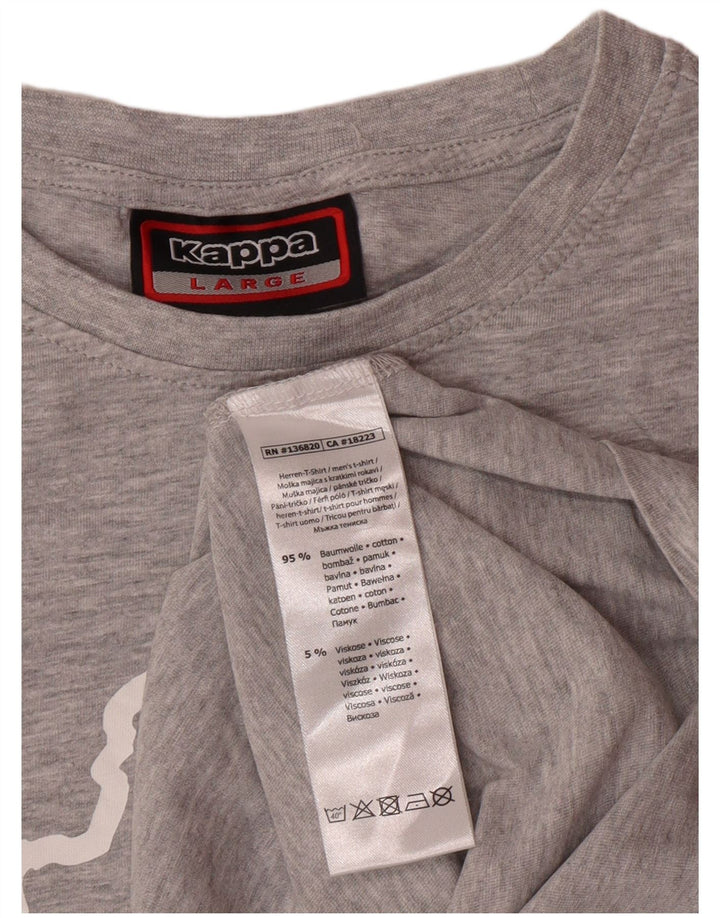 T-shirt grafica da uomo KAPPA Top grande in cotone chiazzato grigio