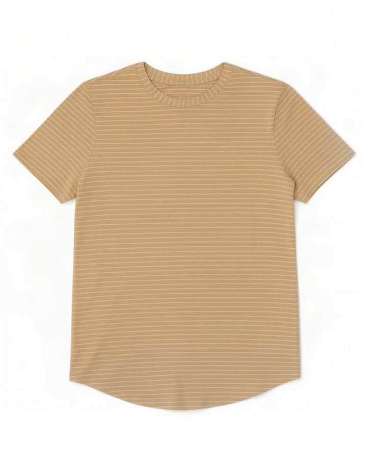 T-shirt da donna Lululemon Top UK 12 a righe beige medio