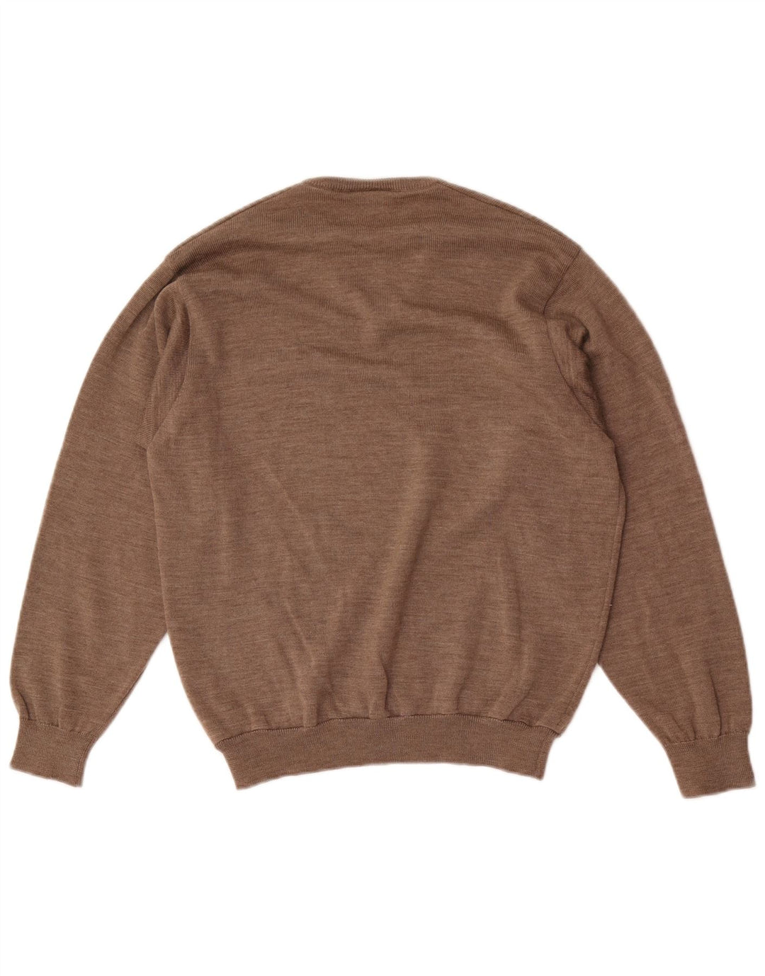Maglione maglione da uomo con scollo a V Lacoste taglia 3 piccolo marrone lana vergine