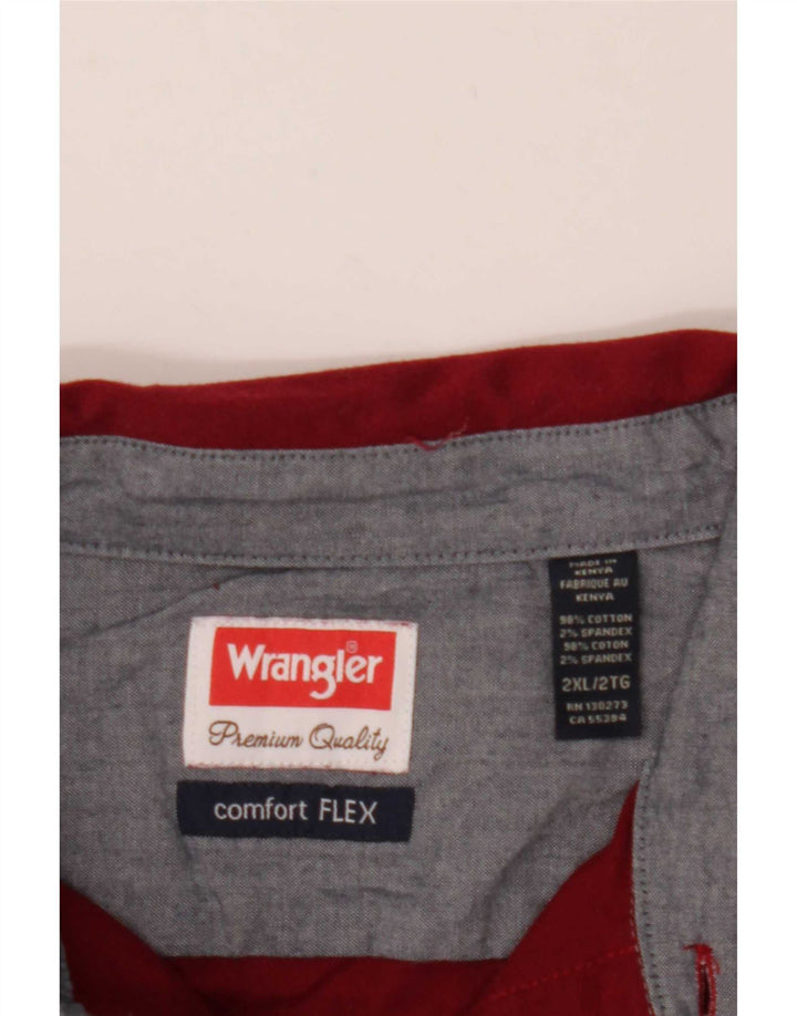Camicia Wrangler Flex da uomo 2XL in cotone bordeaux