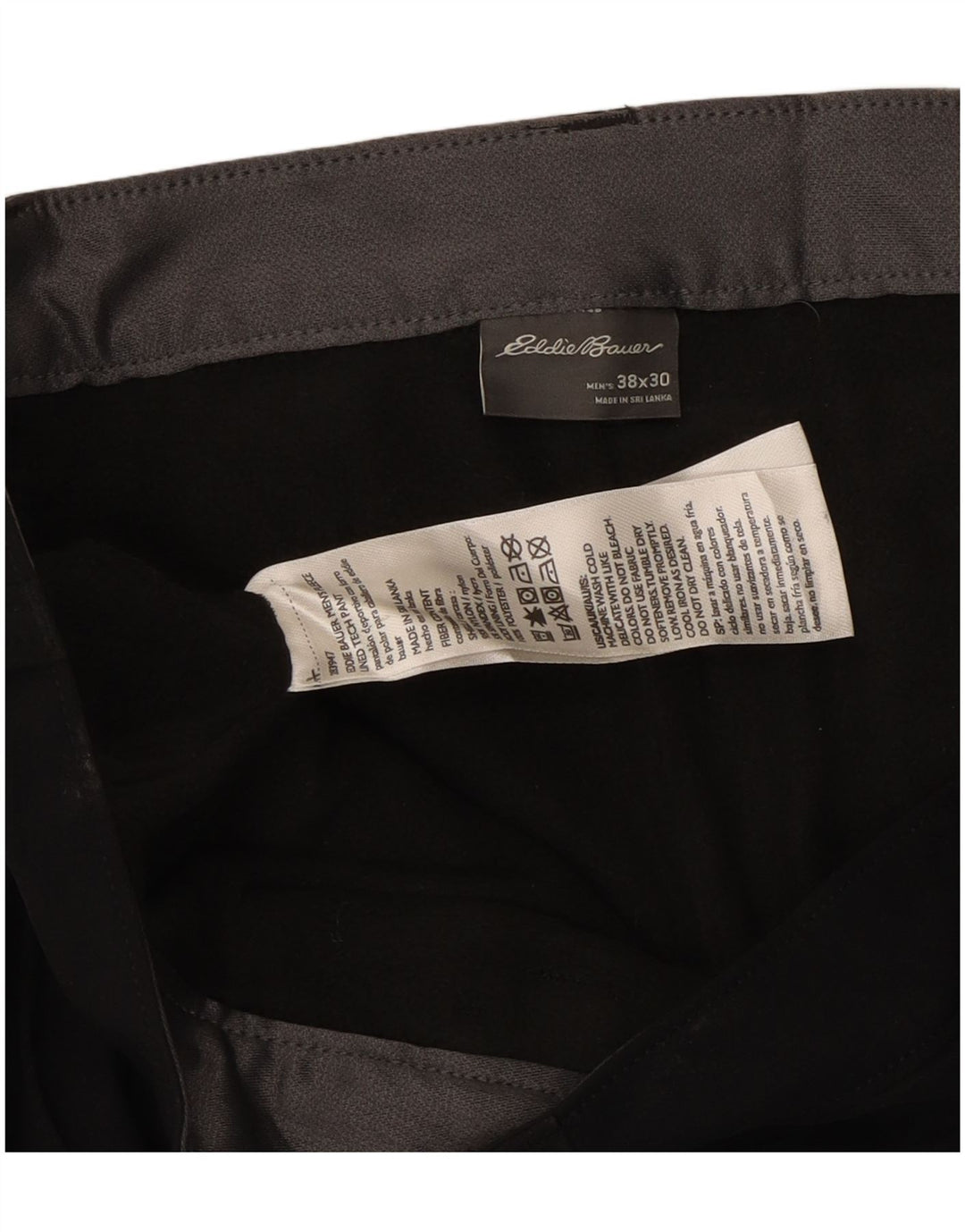 Pantaloni cargo dritti da uomo EDDIE BAUER W38 L30 nylon nero