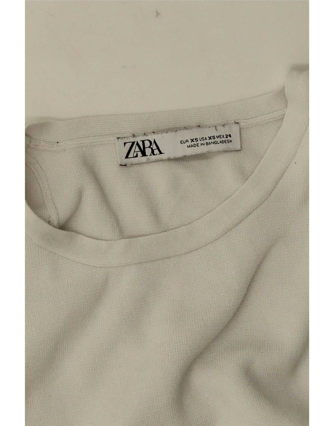 Canotta corta da donna Zara UK 4 XS bianca